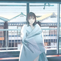 This is a pixiv picture whose title is 朝.
