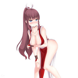This is a pixiv picture whose title is 不知火舞ちゃんのコスプレをさせられたひふみん。.