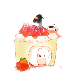 This is a pixiv picture whose title is 雪国ショートケーキ.