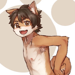This is a pixiv picture whose title is スパッツはいてるケモ君を観察したい.