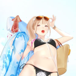 This is a pixiv picture whose title is すました顔して海満喫ガール.