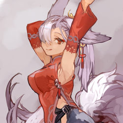 This is a pixiv picture whose title is 腰うさぎ.