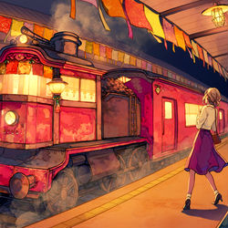 This is a pixiv picture whose title is はじまりの駅.