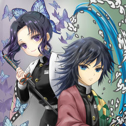 This is a pixiv picture whose title is ぎゆしの♡.