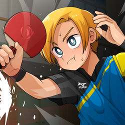 This is a pixiv picture whose title is 習作「卓球３」.