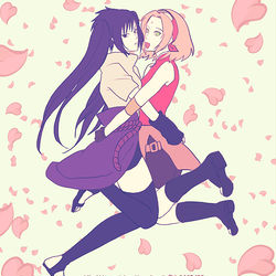 This is a pixiv picture whose title is 疑似百合サスサク.