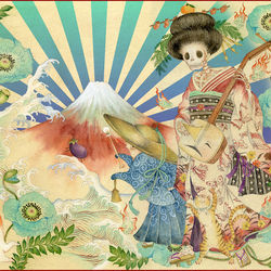 This is a pixiv picture whose title is 骨女（カラー版）.