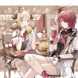 This is a pixiv picture whose title is 🍔.