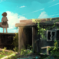 This is a pixiv picture whose title is 同じ空をみている.