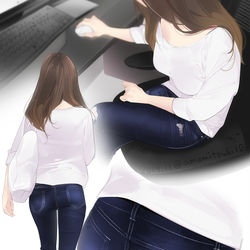 This is a pixiv picture whose title is 職場の先輩.