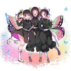 This is a pixiv picture whose title is 胡蝶三姉妹.