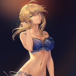 This is a pixiv picture whose title is 下着モデル「アルトリア・ペンドラゴンさん」.
