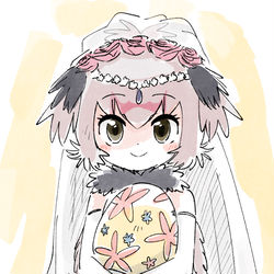 This is a pixiv picture whose title is 花嫁衣装ダチョウ.