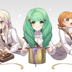 This is a pixiv picture whose title is 料理下手組.