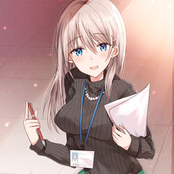 This is a pixiv picture whose title is 「ボールペン、落としたよ？」.