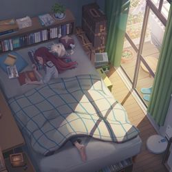This is a pixiv picture whose title is 起きて～.