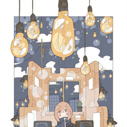 This is a pixiv picture whose title is 「星が瞬く夜に。」.