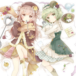 This is a pixiv picture whose title is 栗＆抹茶.