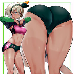 This is a pixiv picture whose title is 陸上ユニ姿のサイトウちゃん.