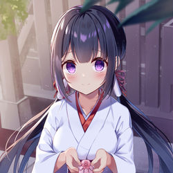 This is a pixiv picture whose title is 僕に気づいた彼女がこっそりお守りを渡しに来てくれた.