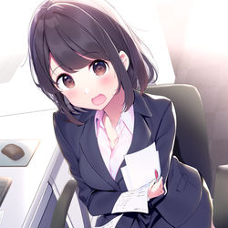 This is a pixiv picture whose title is 「えっ！これから会議ですか！？」.