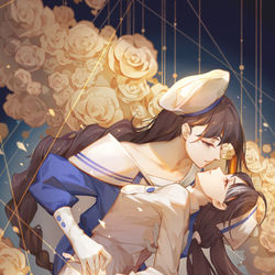 This is a pixiv picture whose title is 胜利之吻Victory Kiss by M16A1&RO635.