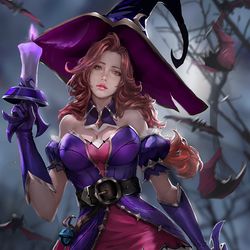 This is a pixiv picture whose title is Bewitching Miss Fortune.