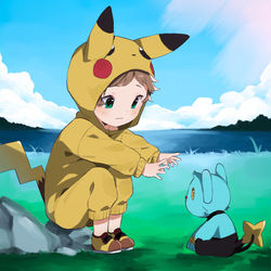 This is a pixiv picture whose title is A PokéKid and his Pokémon.