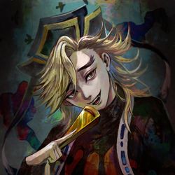This is a pixiv picture whose title is 「十二鬼月-上弦の弐-童磨」【メイキングあり】.