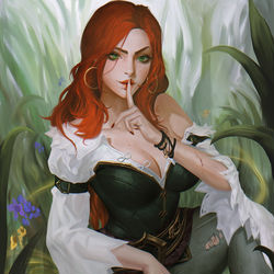 This is a pixiv picture whose title is miss fortune and yummi hid in th.