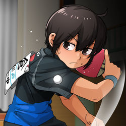This is a pixiv picture whose title is 習作「卓球6」.
