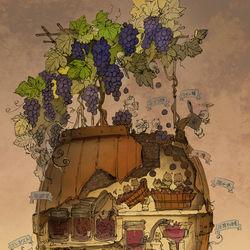 This is a pixiv picture whose title is ボージョレ工場.