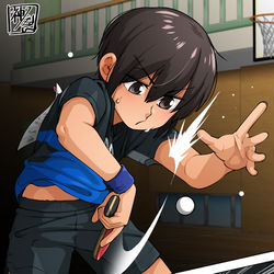 This is a pixiv picture whose title is 習作「卓球７」.