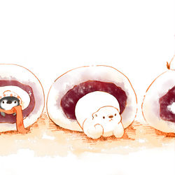 This is a pixiv picture whose title is クリーム大福.