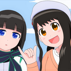 This is a pixiv picture whose title is アサヒちゃんとイズちゃん.