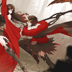 This is a pixiv picture whose title is RWBYverse clash.