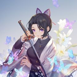 This is a pixiv picture whose title is 胡蝶しのぶ.