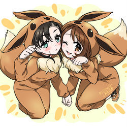 This is a pixiv picture whose title is ブイブイ.