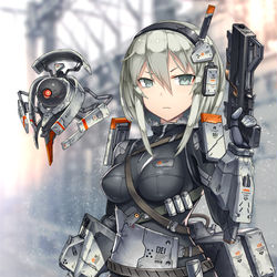 This is a pixiv picture whose title is 警備中【GIF有り】.