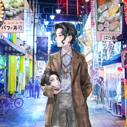 This is a pixiv picture whose title is 現代×鬼滅の刃.