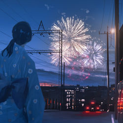 This is a pixiv picture whose title is 遠くの閃光.