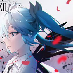 This is a pixiv picture whose title is miku     玫瑰.