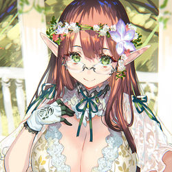 This is a pixiv picture whose title is エルフの姫様、外界に出れない鬱憤から自撮り投稿にハマるの巻.