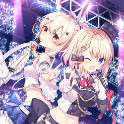 This is a pixiv picture whose title is 二人はアイドル！.
