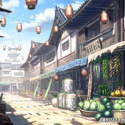 This is a pixiv picture whose title is ［仕事絵］あやかしランブル！_市場.