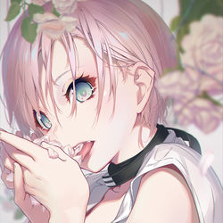 This is a pixiv picture whose title is お花もぐもぐ.