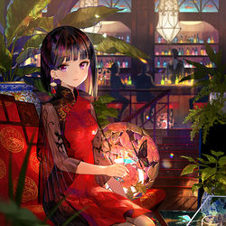 This is a pixiv picture whose title is 花灯恋慕.