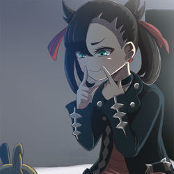 This is a pixiv picture whose title is 笑顔練習中のマリィとモルペコ.