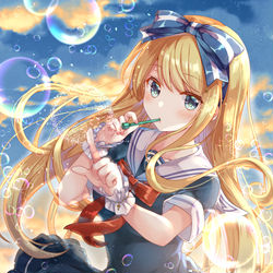 This is a pixiv picture whose title is しゃぼん玉.