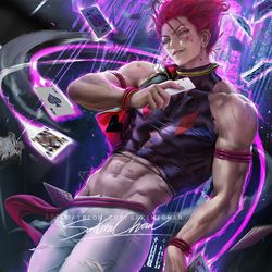 This is a pixiv picture whose title is 西索 Hisoka.
